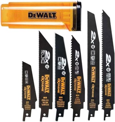 DEWALT  - coffret de 6 lames pour scie sabre 100, 152, 228 mm - dt2440l