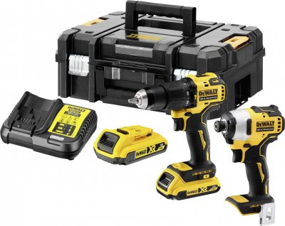 DEWALT  DCK2062D2T-QW Batterie combin&eacute;e 18 V/2 Ah (2 pi&egrave;ces) Noir/Jaune