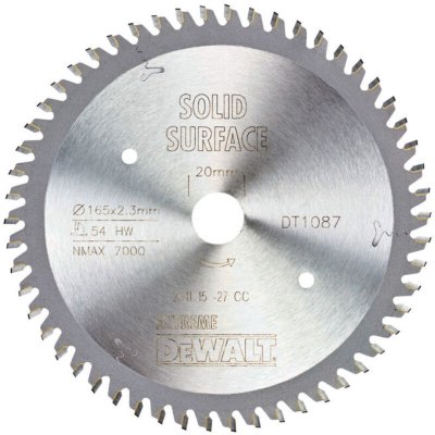 DEWALT  DT1087-QZ Lame de scie portative 54TFZ, Argent, 165/20mm
