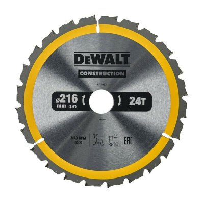 DEWALT  DT1952-QZ - Hoja para construcci&oacute;n 216x30mm 24D, taille unique