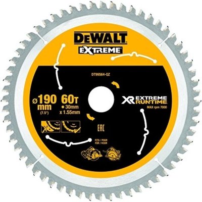 DEWALT  DT99564-QZ - portablelame de cie Circulaire XR EXTR&Ecirc;ME RUNTIME 190mm x 30mm 60D 25 &deg;