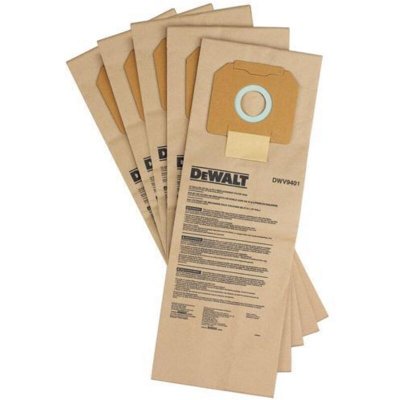 DEWALT DWV9401-XJ - 5 Bolsas de papel para aspirador , Noir ,