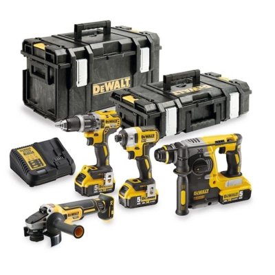 DEWALT  - Kit 4 outils &agrave; batterie 18V 5Ah Li-Ion Brushless - DCK422P3