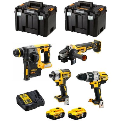 DEWALT  - Kit DWK401 (DCD996 DCH273 DCG405 DCF887 2 x 5,0 Ah DCB115 2 x tstak vi)