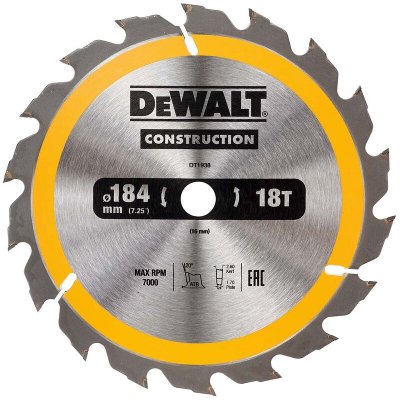 DEWALT  Lame de scie circulaire, 184/16 mm, 18 dents - DT1938-QZ