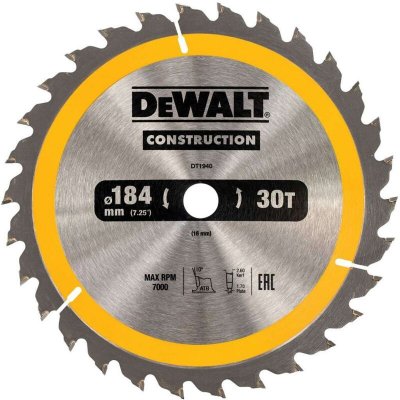 DEWALT  Lame de scie circulaire, 184-16 mm, 30 dents - DT1940-QZ