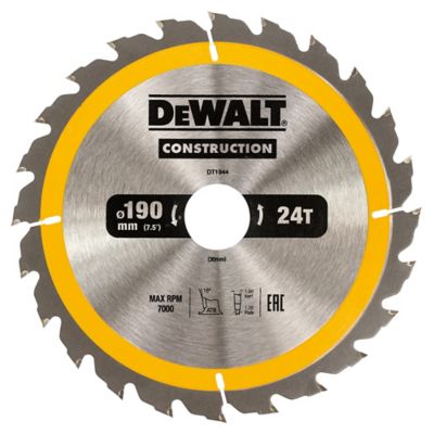 DEWALT  Lame de scie circulaire, 190-30 mm, 24 dents - DT1944-QZ