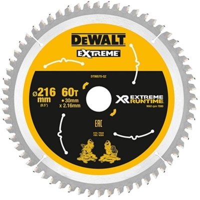 DEWALT  - Stat de la lame de scie circulaire. 216 / 30mm 60WZ / fz