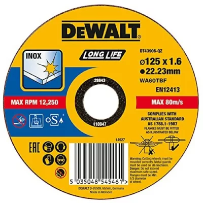 DEWALT  Trennscheibe DT43906-QZ Edelstahl  flach 125x1.6mm (DT43906-QZ)