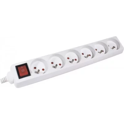 DEXLAN  808569 multiprise 0,8 m 6 sortie(s) ca int&eacute;rieure blanc