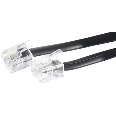 DEXLAN  Cordon t&eacute;l&eacute;phonique RJ11 noir 30 m
