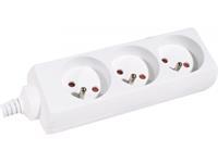 DEXLAN  Multiprise 3 prises sans interrupteur blanche - 1,5 m