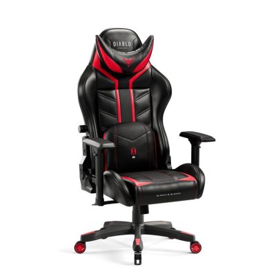 DIABLO CHAIRS Diablo X-Ray Gaming Chaise Fauteuil Gamer Noir-Rouge King (XL)