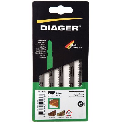 DIAGER , 5 Lames Sice Sauteuse pour Tous Types de Bois