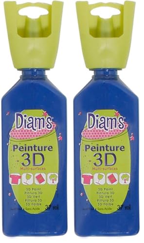 DIAM S DIAM'S Peinture 3D Tous Supports, Bleu Marine Brillant, 37 ml