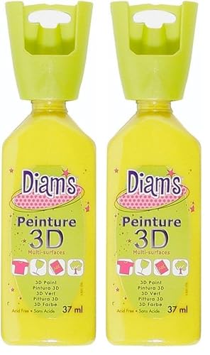 DIAM S DIAM'S Peinture 3D Tous Supports, Jaune Brillant, 37 ml