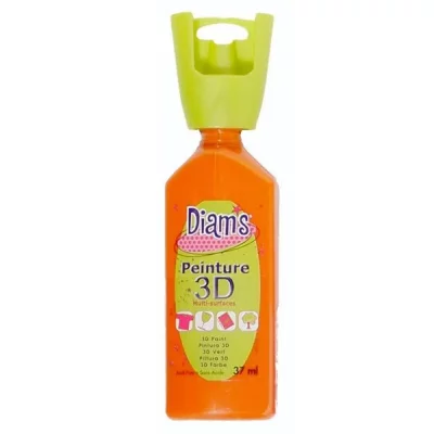 DIAM S DIAM'S Peinture 3D Tous Supports, Mandarine Effet Brillant, 37 ml