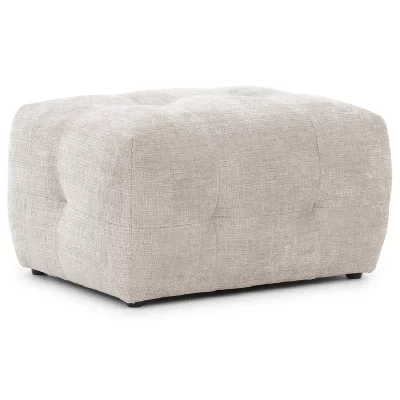 BEST MOBILIER Diane - pouf en velours textur&eacute; - Beige
