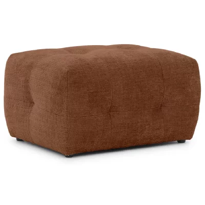 BEST MOBILIER Diane - pouf en velours textur&eacute; - Terracotta
