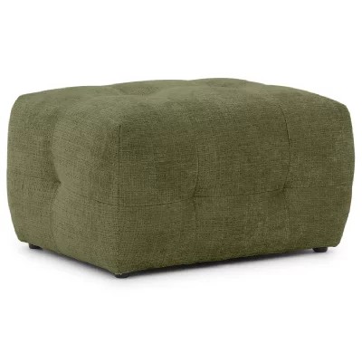 BEST MOBILIER Diane - pouf en velours textur&eacute; - Vert Kaki