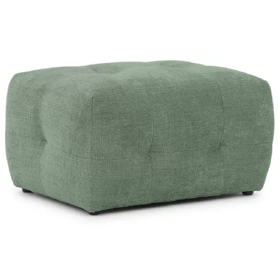 BEST MOBILIER Diane - pouf en velours textur&eacute; - Vert sauge