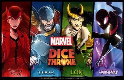 LUCKY DUCK GAMES Dice Throne Marvel : Scarlet Witch-Thor-Loki-Spiderman Miles Morales