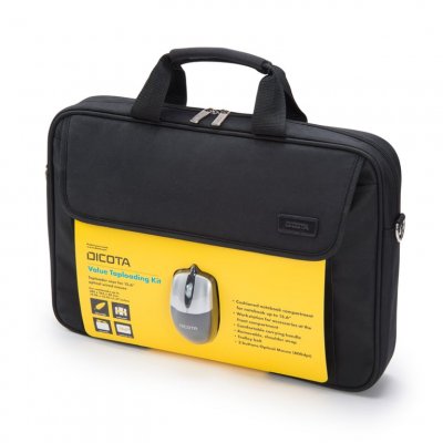 DICOTA  Sacoche ordinateur Value Toploading Kit avec souris optique USB - 15.6 