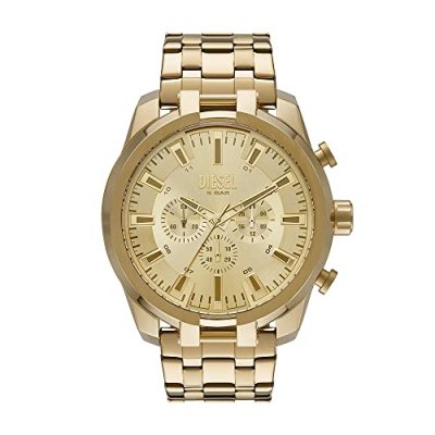 DIESEL  Montre pour Homme - Chronographe Split, Acier Inoxydable Ton Or, Dz4590