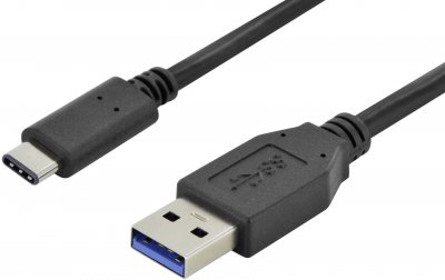 DIGITUS  AK-300136-010-S C&acirc;ble Adaptateur USB Type C vers USB Type A Noir