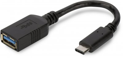 DIGITUS  AK-300315-001-S C&acirc;ble Adaptateur Micro USB Type A vers USB Type C Noir