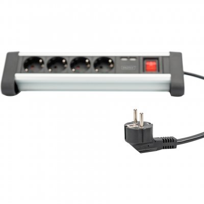 DIGITUS  Bloc 4 prises de bureau avec 2 raccords USB DA-70614