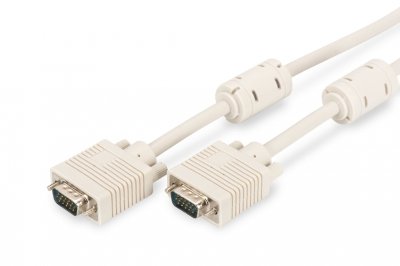 DIGITUS  C&acirc;ble de connexion pour moniteur VGA, HD15/M - HD15/M - Neuf