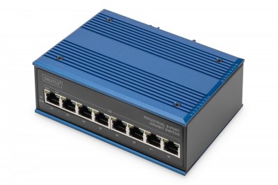 DIGITUS  Conmutado Poe Gb Industrial 8 Port Bleu,Noir