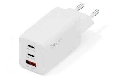 DIGITUS  DA-10303 Chargeur mural GaN II 67W | 2x USB-C, 1x DA-10303