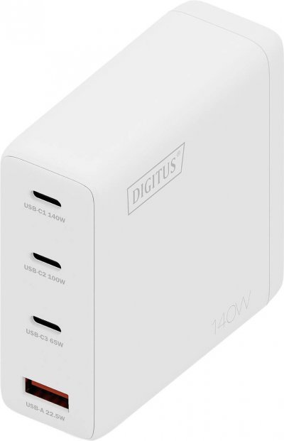 DIGITUS  DA-10305 Chargeur mural GaN II 140W | 3x USB-C, 1x DA-10305