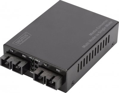 DIGITUS   DN-82024 convertisseur de support r&eacute;seau 100 Mbit/s 1310 nm Multimode, Monomode Noir