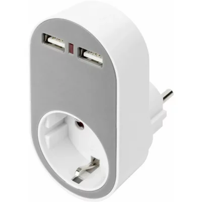 DIGITUS  prise universelle adaptateur 2 x usb-a DFX-516497