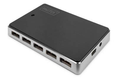 DIGITUS  Usb 2.0 Hub 10 Ports Noir