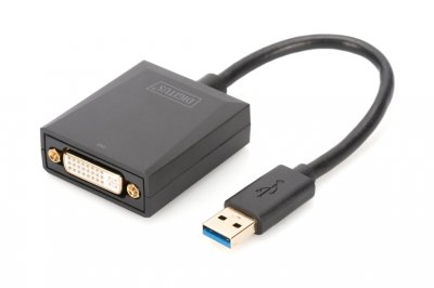 DIGITUS  USB 3.0 to DVI Adapter adaptateur vid&eacute;o externe - noir