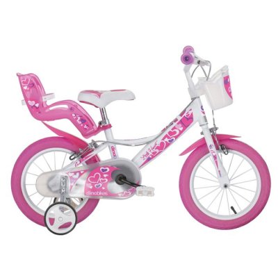 DINOBIKES DINO V&eacute;lo Enfant fille - 16"" - 6/7 ans - Blanc et rose