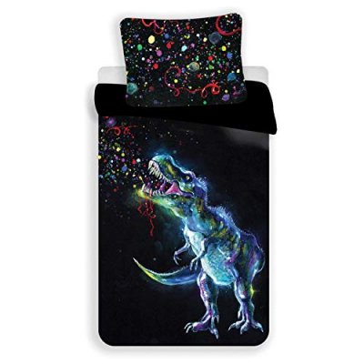 DINOSAURE  Black - Parure de Lit - Housse de Couette Coton
