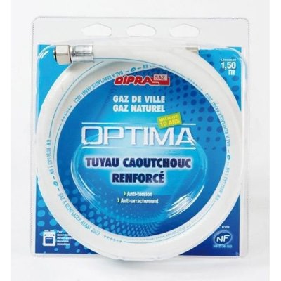 DIPRA  - Tuyau flexible caoutchouc 1.50 m optima gaz naturel 10 ans