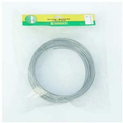 DIRICKX  - Fil &agrave; linge lisse en inox gris L.20 m