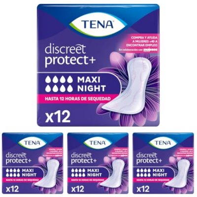 TENA LADY DISCREET compresa incontinencia maxi noche 12 u
