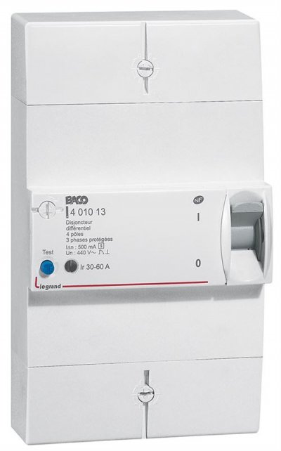 LEGRAND Disjoncteur de branchement enedis t&eacute;trapolaire diff&eacute;rentiel 500ma s&eacute;lectif 60a