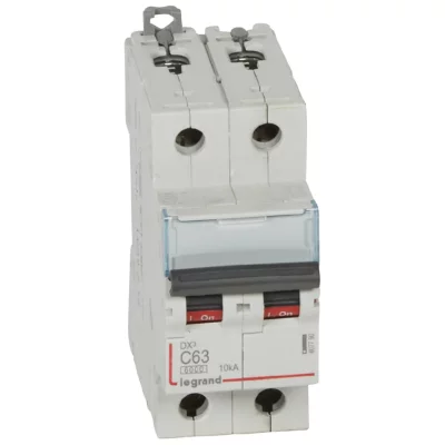 LEGRAND Disjoncteur DX&sup3;6000 10kA arriv&eacute;e haute/d&eacute;part bas vis 2P 63A courbe C - 2 mod