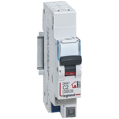 LEGRAND Disjoncteur Phase + Neutre - 2A - bornes automatiques - 1 module