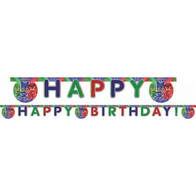 JAVOLI Disney anniversaire pendule Masques PJ 200 cm vert / bleu / rouge