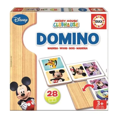 EDUCA Disney Domino Wood Mickey & Minnie Multicolore 3-6 Years