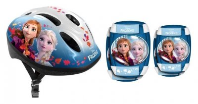 REINE DES NEIGES Disney ensemble de protection pour patins &agrave; glace Frozen 2 filles bleu 5-pi&egrave;ces